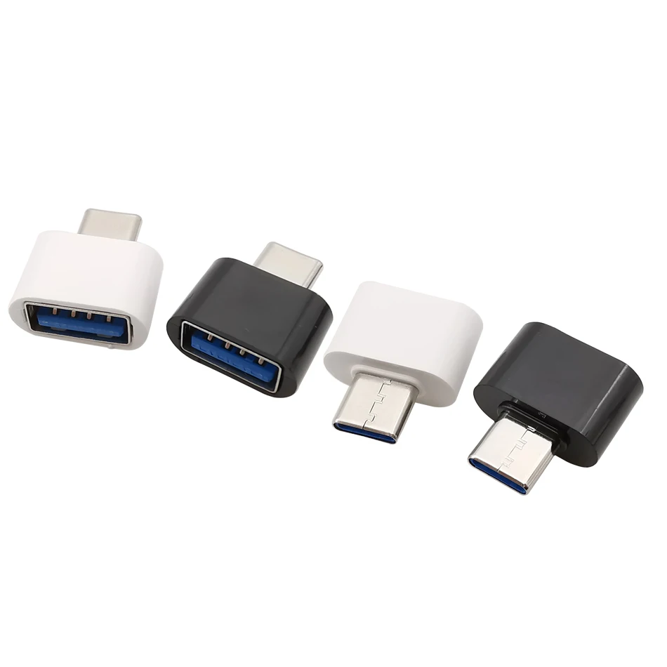 5/10 Stück USB 2.0 auf Typ-C Buchse Adapter Typ C OTG Stecker für Telefon Datenübertragung Weiß/Schwarz Image