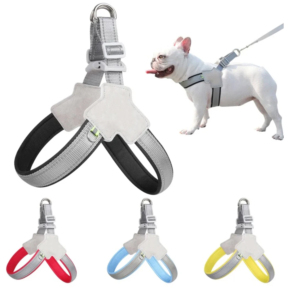Reflektierendes Haustier-Hundegeschirr für kleine und mittelgroße Hunde, Katzen, ohne Zugweste, Geschirre für Welpen, Brustgurt, Mops, Chihuahua, Bulldoggenzubehör Image