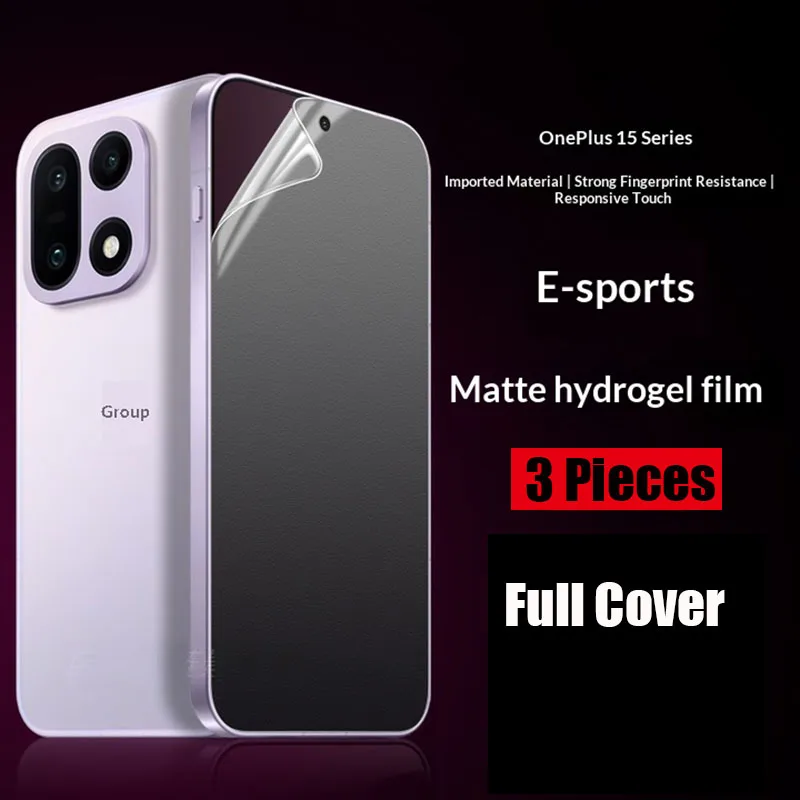 3PCS Front Matte Hydrogel Film für OnePlus 15 Weiche TPU Film für OnePlus 15 1 + 15 volle Abdeckung Screen Protector Nicht Glas Image
