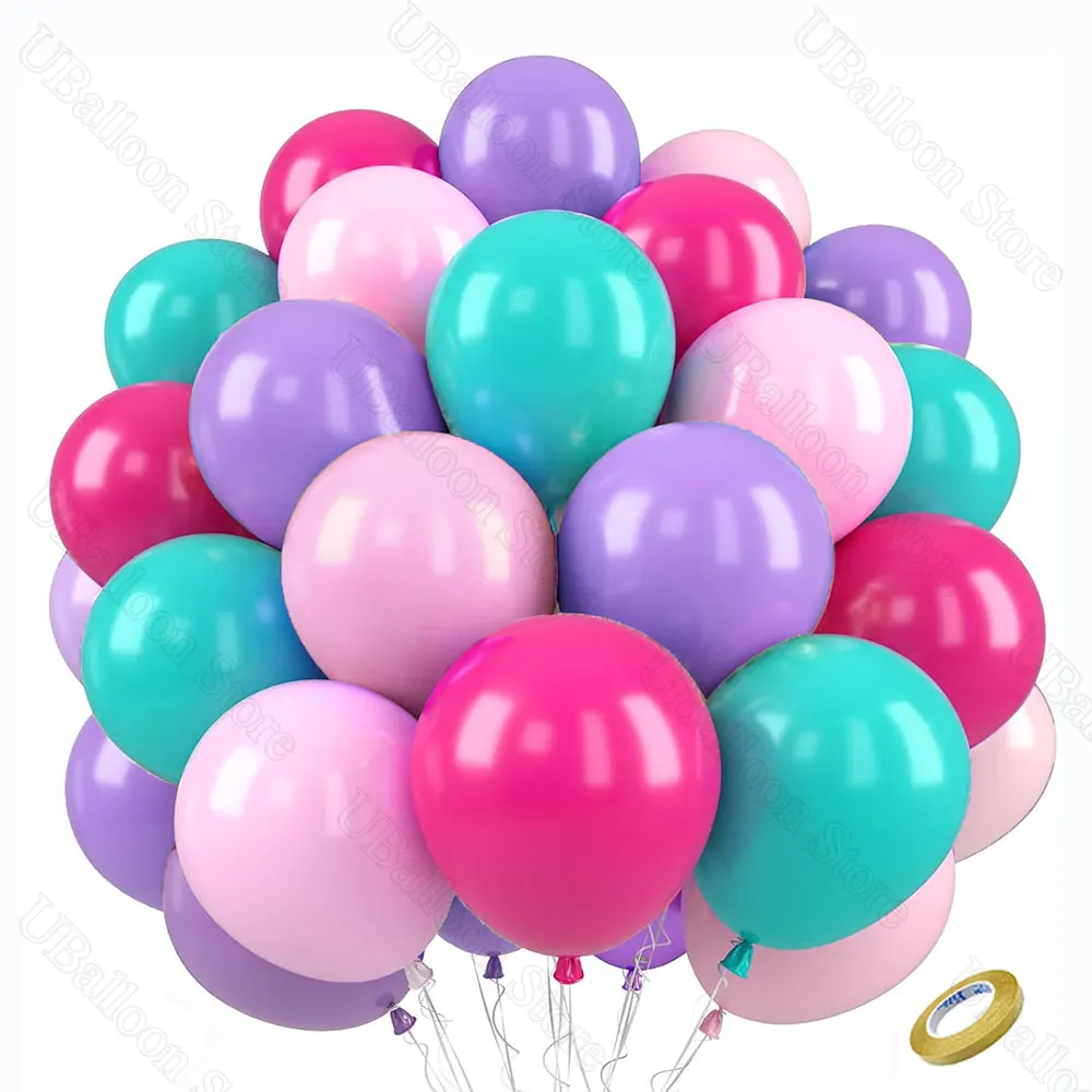 40 Stück rosa lila Luftballons 10 Zoll Mintgrün Metall lila Pink Latexballons für Geburtstag Babyparty Meerjungfrau Party Dekor