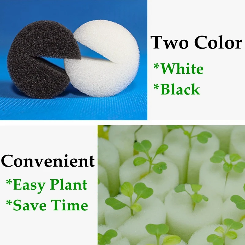 100Pcs Bodenlosen Hydrokultur Gartenpflanzen Werkzeuge Gepflanzt Schwamm Gemüse Anbau System Kindergarten Samen Pflanzung Tabletts Schwamm Image