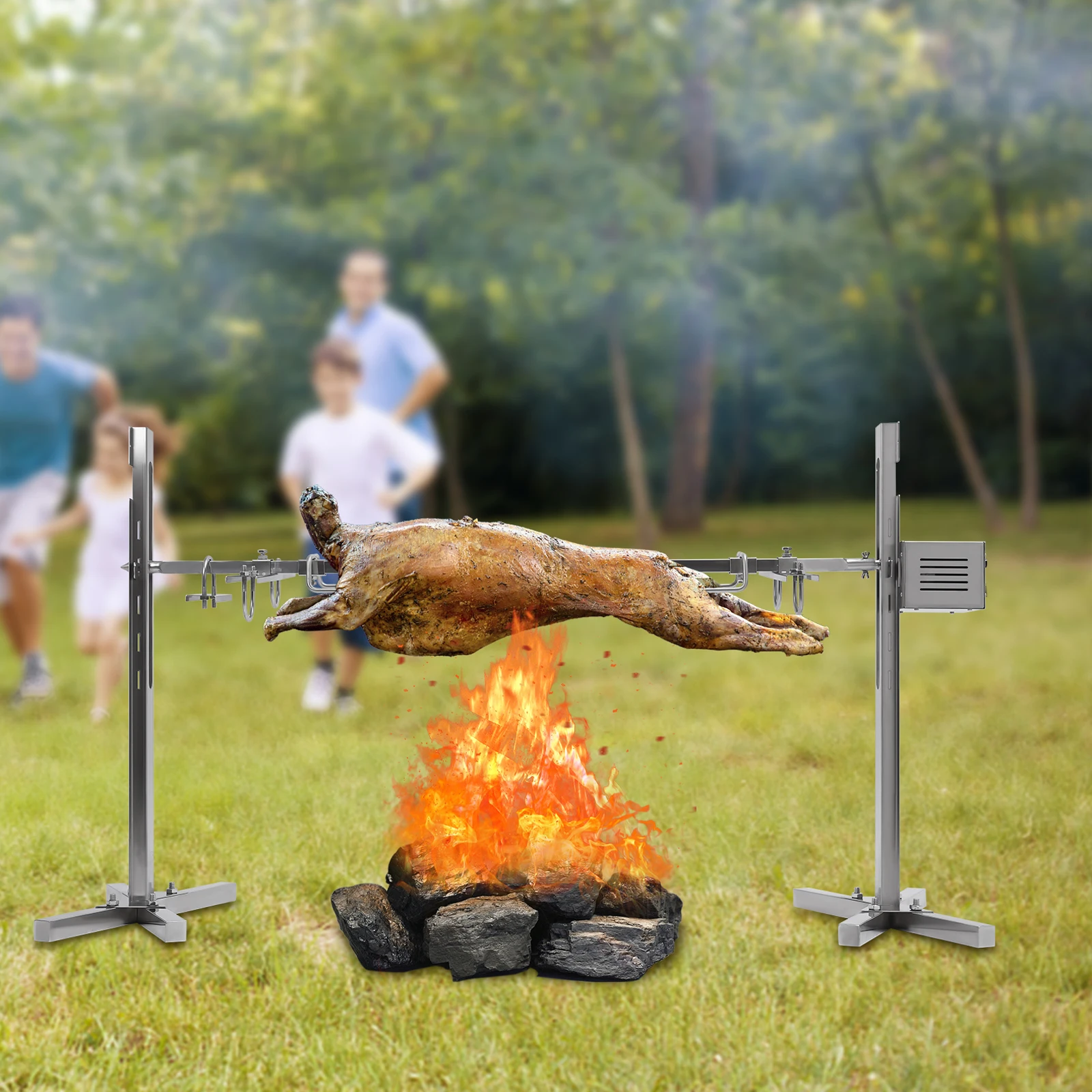 U-förmiger Grill, Grill mit Motorkühllöchern, Grillrost für Outdoor-Aktivitäten Image