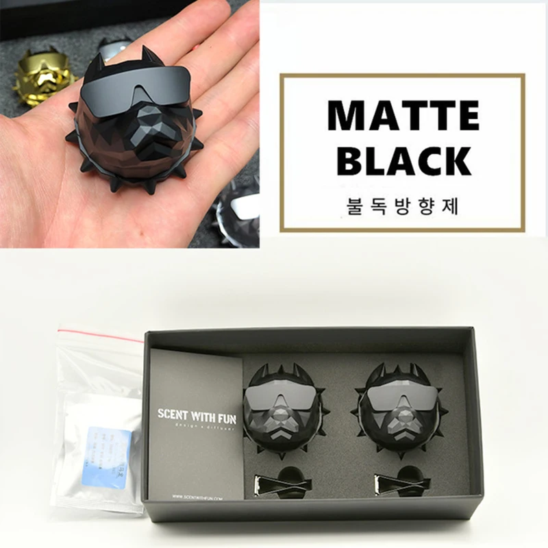 2 Stück Auto Bullog Duft mit Box de Auto Parfüm Nachfüllung Bulldogge Auto Lufter frischer mit Magnet clip Auto Innendekoration Image