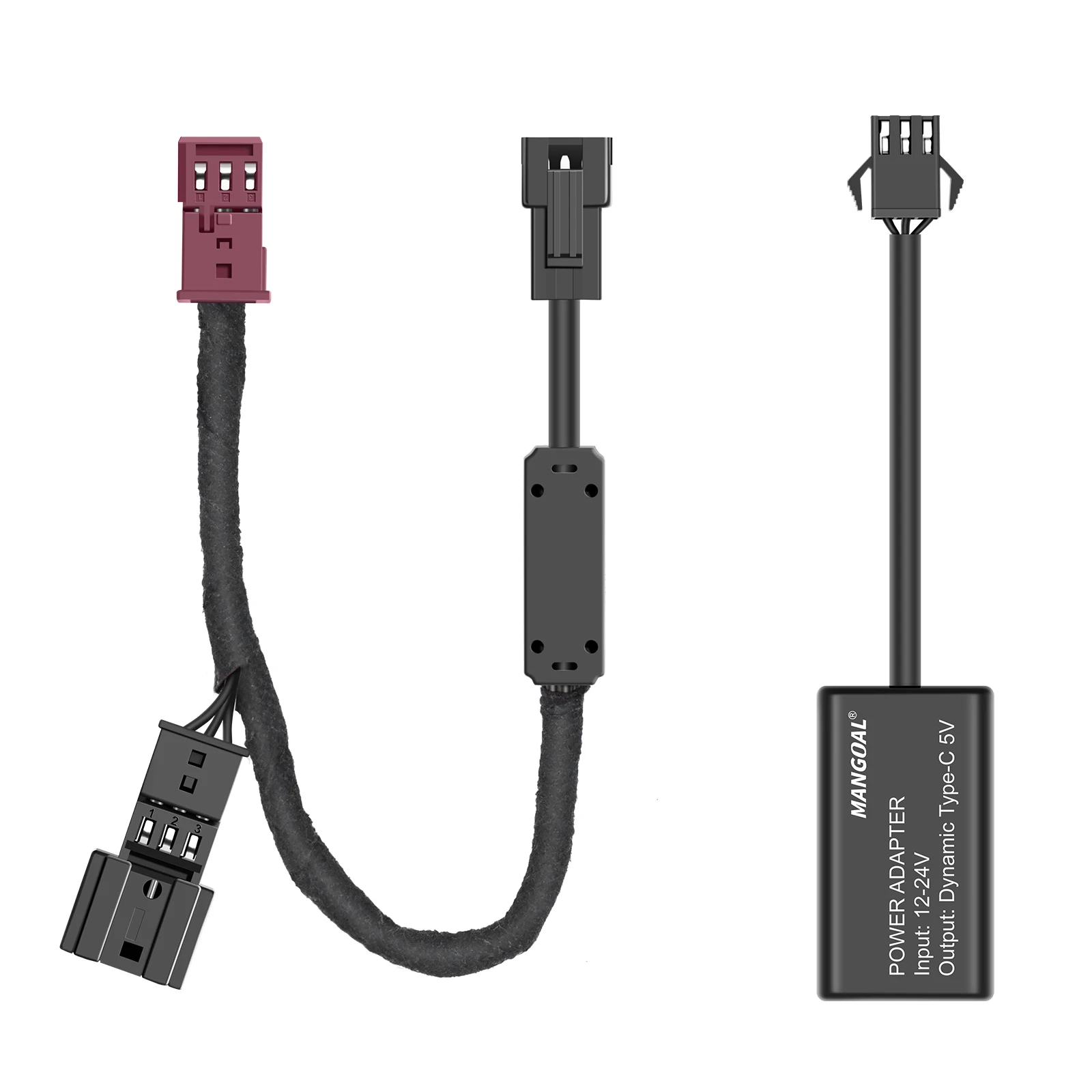 Mangoal Dashcam-Netzteil für BMW mit 3-Pin-Regensensoranschluss, Spiegelkamera, Typ-C, Mini-Micro-USB-Schnittstelle, Plug-and-Play Image