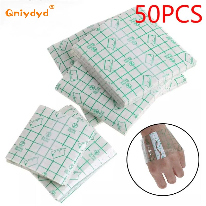 50 Stück wasserdichtes, transparentes, selbstklebendes Wundverband-Fixiergerät, Gips-Stretch-Fixierband Image