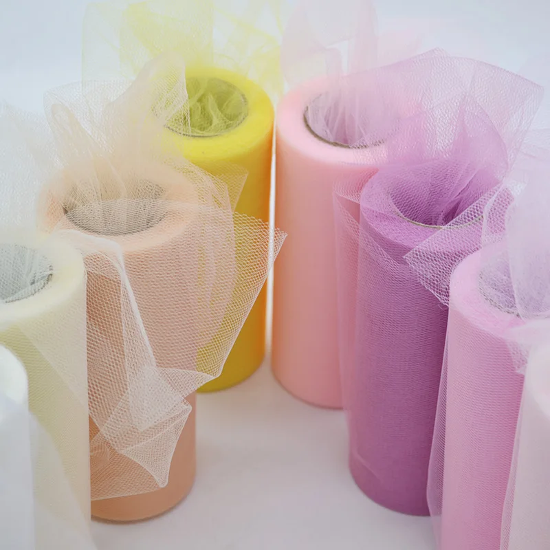 25 Yards/Lot 6 zoll Tissue Tulle Rolle Hochzeit Dekoration Tutu Spool Handwerk Geburtstag Baby-dusche Hochzeit Decor liefert Image