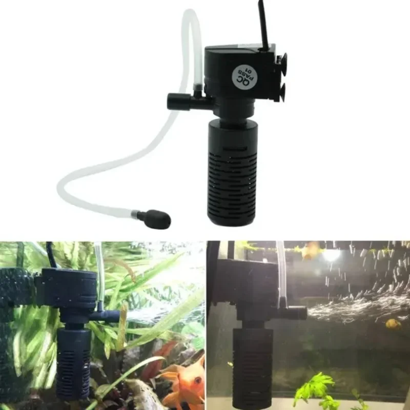 Aquarium Filter Aquarium Drei-in-Eins Belüftung Filter Pumpe Mini Aquarium Sauerstoff Tauch Wasserfilter Image