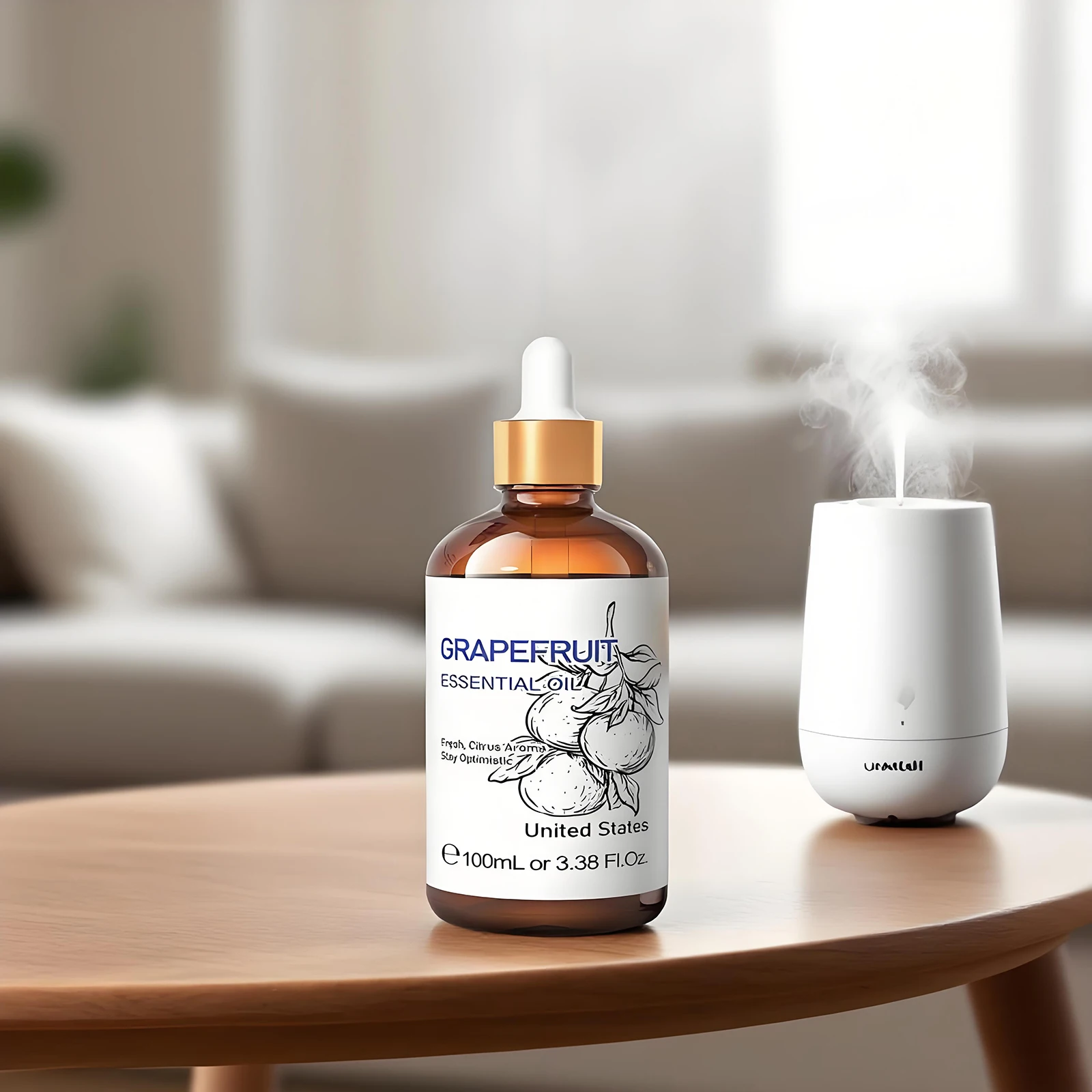 ​ ​ HIQILI 100 % reines ätherisches Grapefruitöl, 100 ml, für DIY-Aromen, Humidificador, Massage, Gesichtshaut, süßes orangefarbenes Zitronengras ​ ​ Image