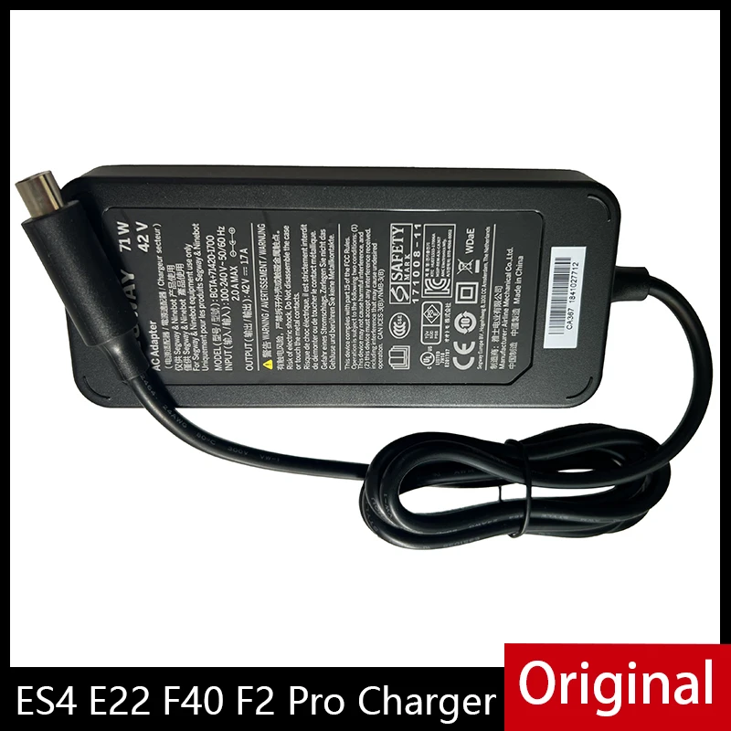 Original-Akku-Ladegerät für Segway ES4 ES1 ES2 E22 E25 F40 F30 F2 F2 Pro MAX G30 Elektroroller-Teile-Netzteil 42 V 1,7 A Image