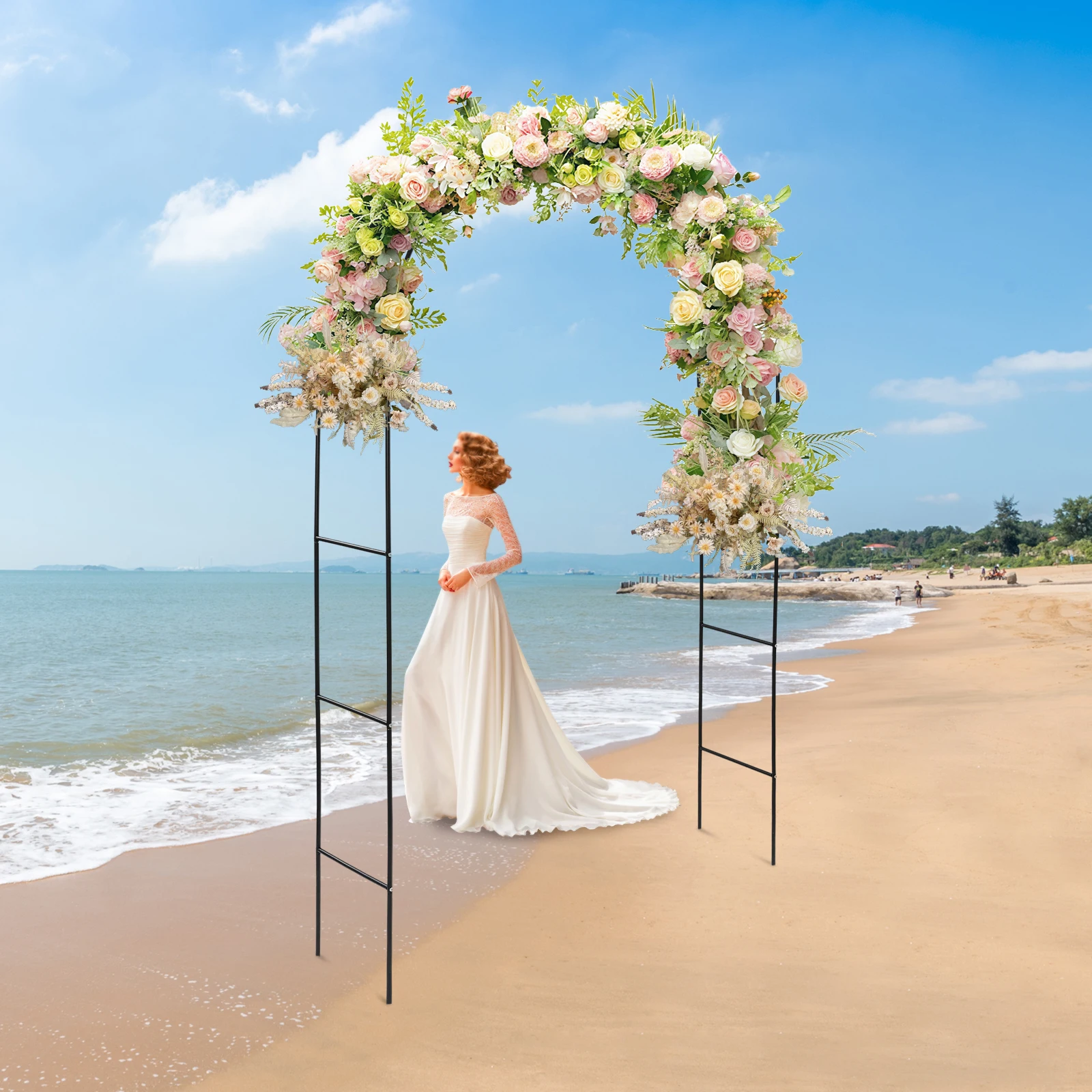 4 Stück Hochzeits-Gartenbogen, Gartenbogen-Spalier für Kletterpflanzen, Kletterpflanzenregal für Gartenhochzeiten und Partys Image