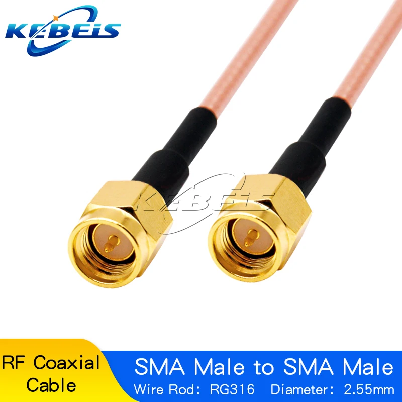 1 Stück SMA-Stecker auf SMA-Stecker SMA-JJ RF-Kabel RG316 Kabelkonfektion Jumper Pigtail SMA-Stecker Crimp FPV RG316 Kabel 50 Ohm Image
