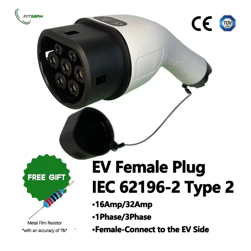 FITMPH Typ 2 EV-Buchse, Ladestecker, 3 Phasen, 32 A, 22 kW, IEC 62196-2, Stecker zum Aufladen von Elektrofahrzeugen – Verbindung mit EV-Seite Image