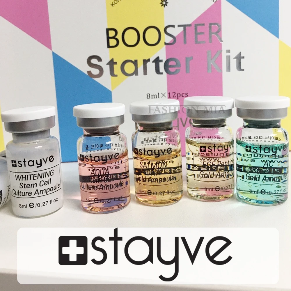 Korea Stayve 8 ml BB Creme Glow Starter Ampulle Haut Booster Serum Serie Kit Gesicht Lachs DNA Gold Hautpflege essenz Foundation Image