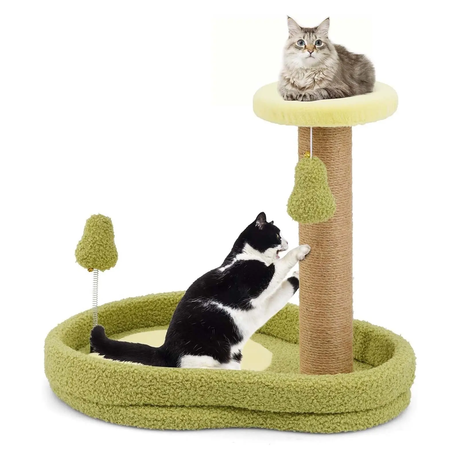 Kleiner Kratzbaum für Katzen, 50 cm hoch, Avocado-Look, Kratzbaum für Katzenbetten und Federspielzeug sowie Sisal-Kratzbäume Image