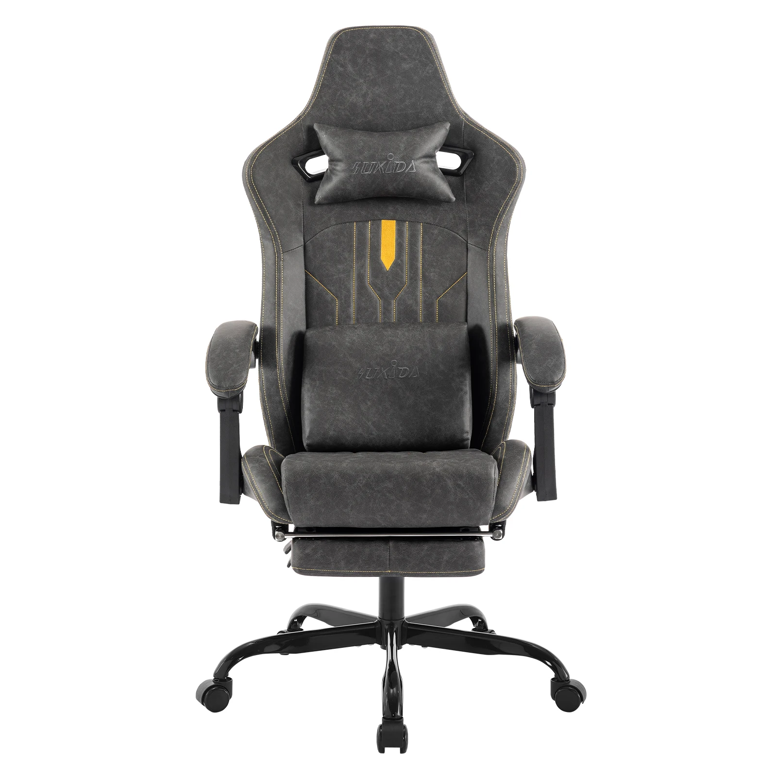 SUKIDAGaming-Stuhl, Computerstuhl, ergonomischer Gaming-Stuhl mit Fußstütze, Bürostuhl, ergonomischer Computerstuhl mit Lordosenstütze