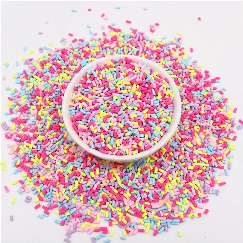 Bunte Mischung aus zylindrischem Polymer-Ton, Streusel für Schleimfüllung, Ton, DIY, Kristallhandwerk, winziges Kunststoff-Klei-Zubehör Image