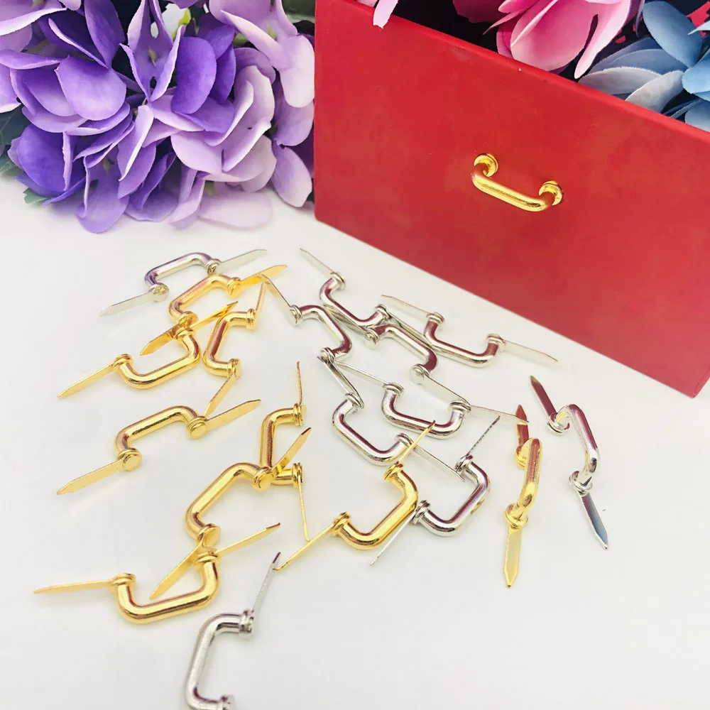 10pc Vintage Metall Zinn box dekoriert griff Mini Schublade Tür Ring Zieht Für Handgemachte Handwerk Eisen Schmuck Lagerung Box fall Griff Image