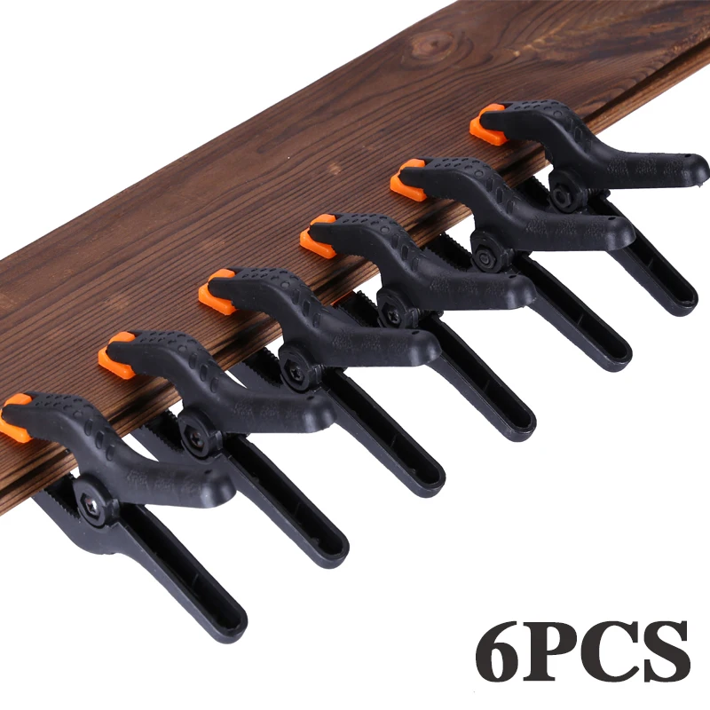 6 Teile/los 3 zoll A-form Kunststoff Nylon Einstellbare Holzbearbeitung Schellen Für Frühling Clip Foto Studio Hintergrund Klemme DIY werkzeuge Image
