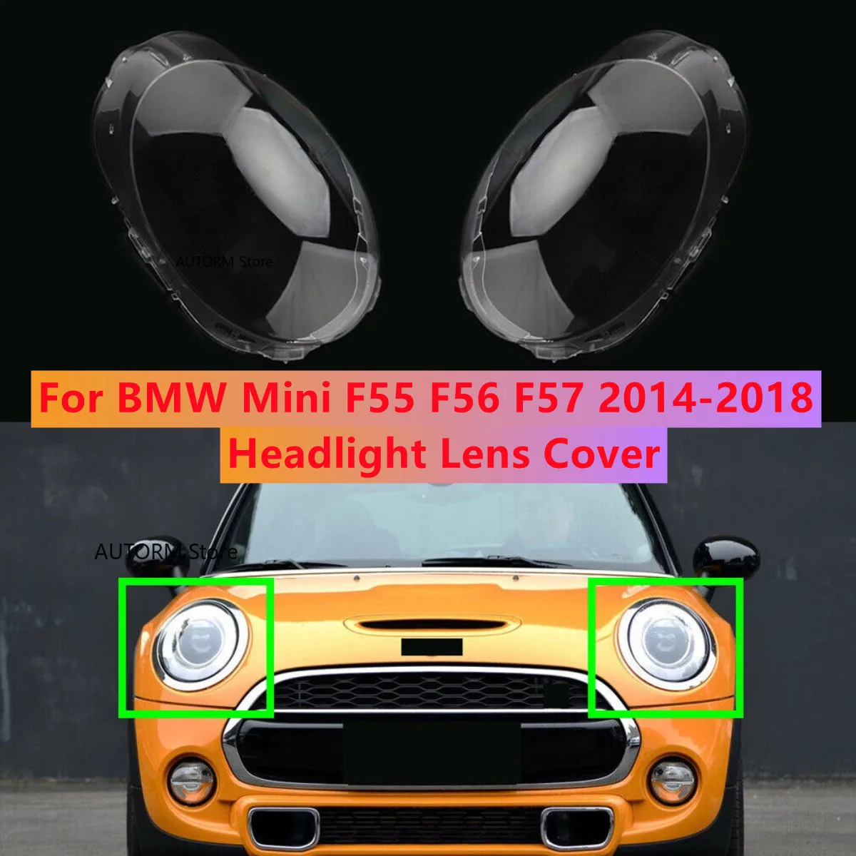 Rechts/Links Auto Scheinwerfer Objektiv Glas Lampe Abdeckung Lampenschirm Shell Für BMW Mini F55 F56 F57 2014 2015 2016-2018 Scheinwerfer Abdeckung