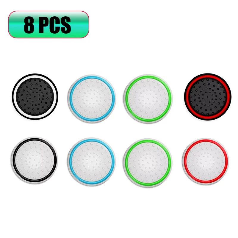8 Stück Thumb-Stick-Griffkappen-Abdeckung für PS5 PS4, leuchtende Silikon-Joystick-Griffkappen für Xbox 360 One Series X/S Controller Image