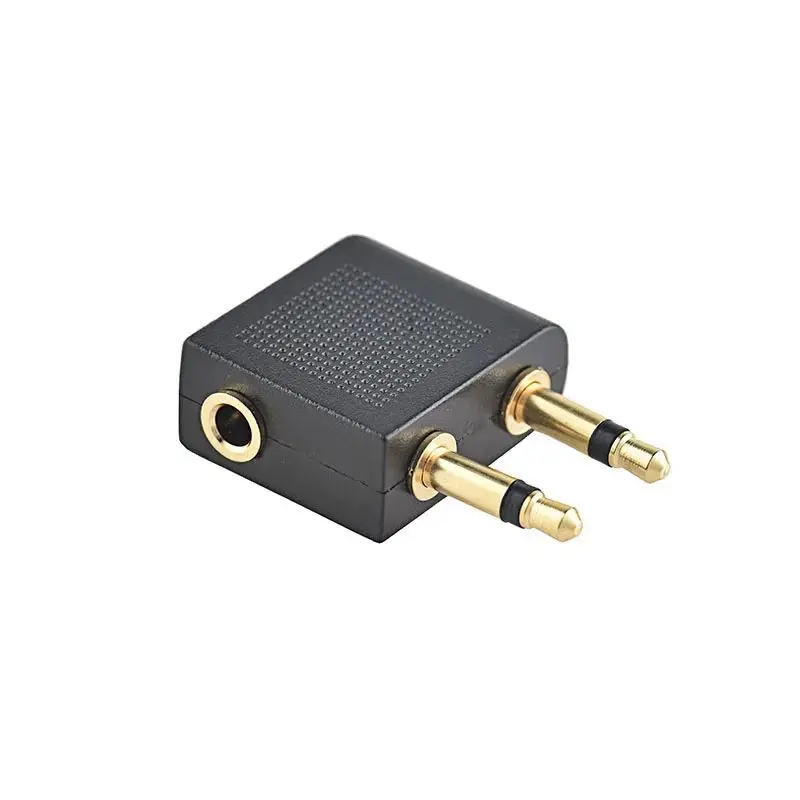1 Stück 3,5 mm Stecker-Adapter-Buchse Audio-Kopfhörer-Konverter-Adapter Headset-Anschluss 3,5 mm für Airline-Flugzeug-Reisekopfhörer Image
