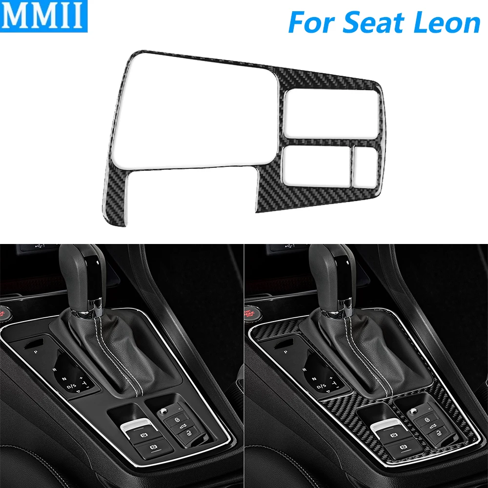 Für Seat Leon MK3 2017-2019 Carbon Faser Zentrale Getriebe Shift Control Panel Abdeckung Trim Auto Zubehör Innen Dekoration aufkleber Image