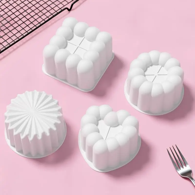 Silikon Mousse Kuchen Form Blume Herz Stern Form Küche Backen Pudding Tasse Schokolade Machen Hochzeit Party Kuchen Dessert Form Image