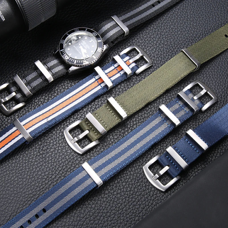 Hochwertiges Ersatzarmband aus weichem Nylon für Omega/Rolex/Seiko Uhrenarmband-Zubehör, 18 mm, 20 mm, 22 mm, 24 mm Image