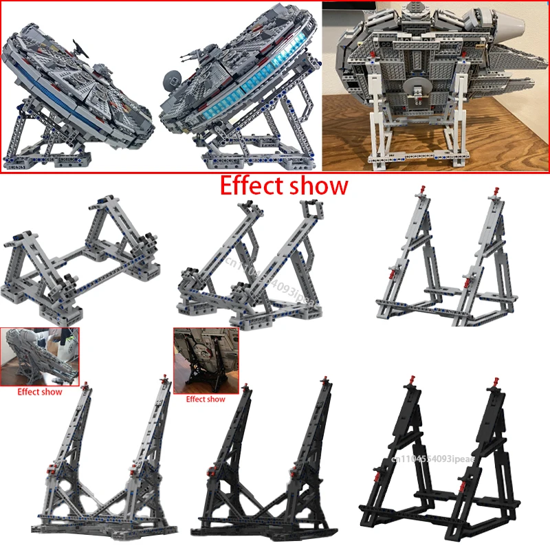 MOC Vertikaler Ständer für Millennium Falcon 75192 75257 75105 75212 7965 Baustein DIY Falcon Ultimate Collector Bracket Brick Image