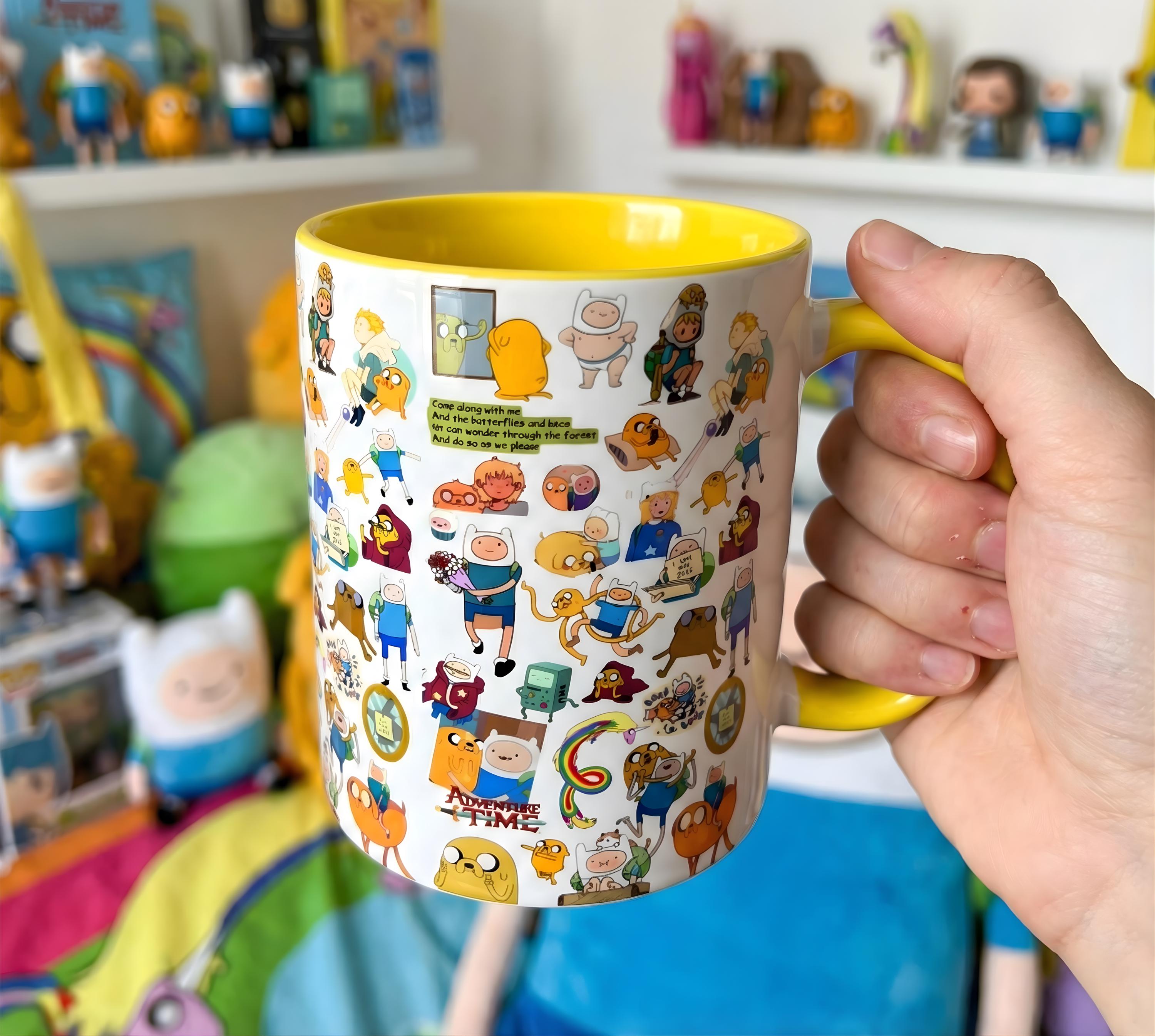 Tazza collage Adventure Time, tazza da caffè, tazza da caffè con simpatici cartoni animati, regalo per gli amanti del caffè