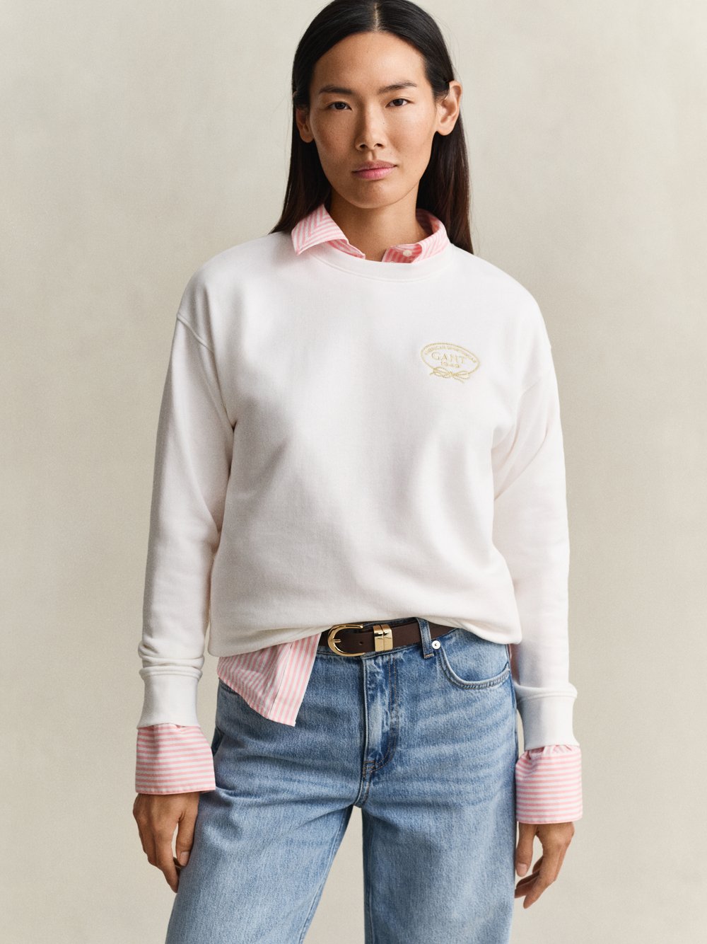 Gant Sweatshirt Damen ecru, XXL Image