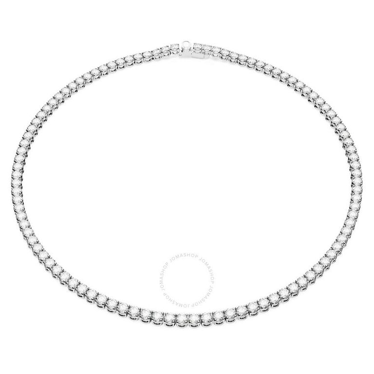 Matrix Tennis Necklace S New Rhodium Shiny - Metallic - Swarovski Necklaces