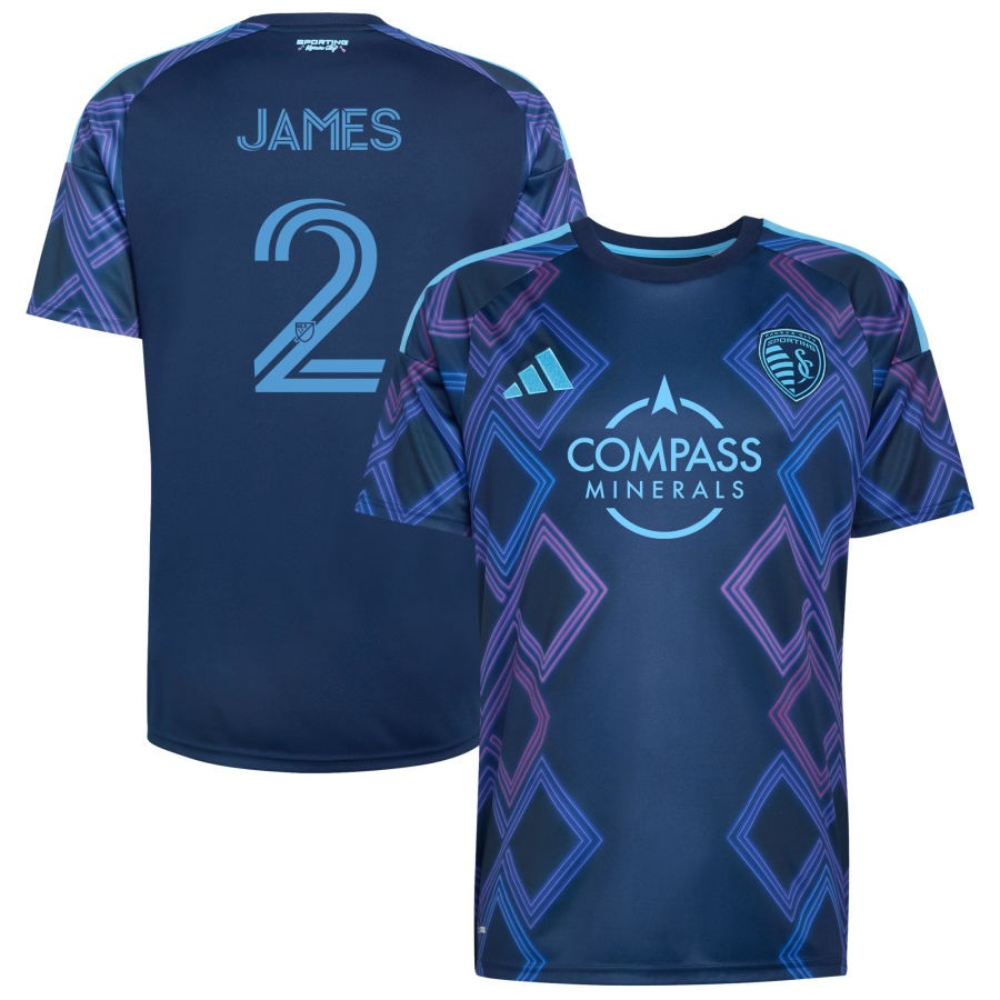 Ian James Men's adidas Blue Sporting Kansas City 2026 The 18th & Vine Kit Replica Custom Jersey