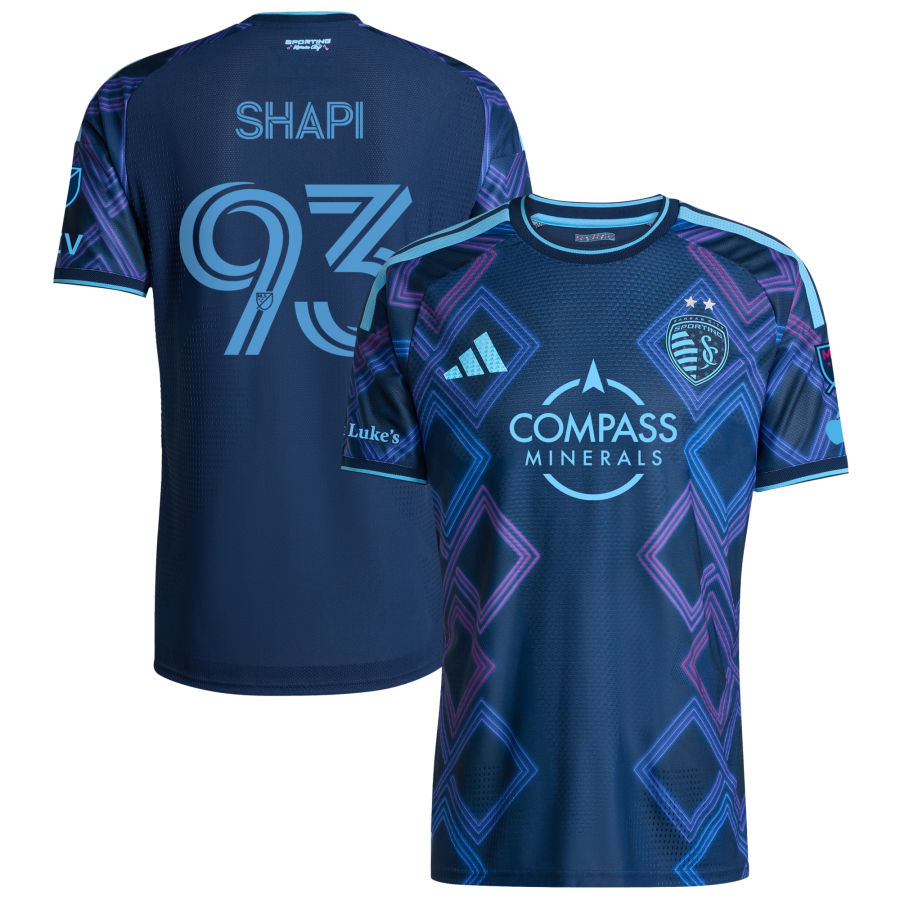 Suleymanov Shapi Men's adidas Blue Sporting Kansas City 2026 The 18th & Vine Kit On-Field Authentic Patch Custom Jersey