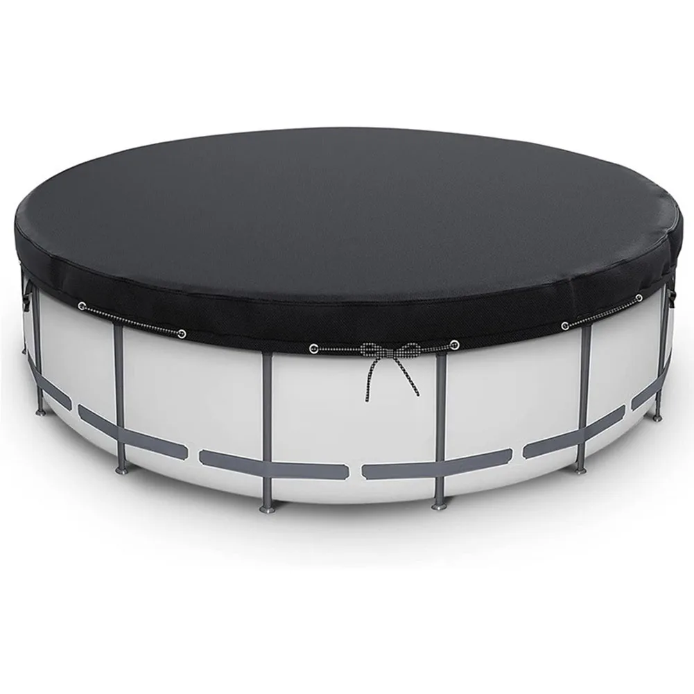 Couverture de piscine ronde couvertures de piscine rondes imperméables robustes pour piscines hors sol avec clous au sol et cordes coupe-vent