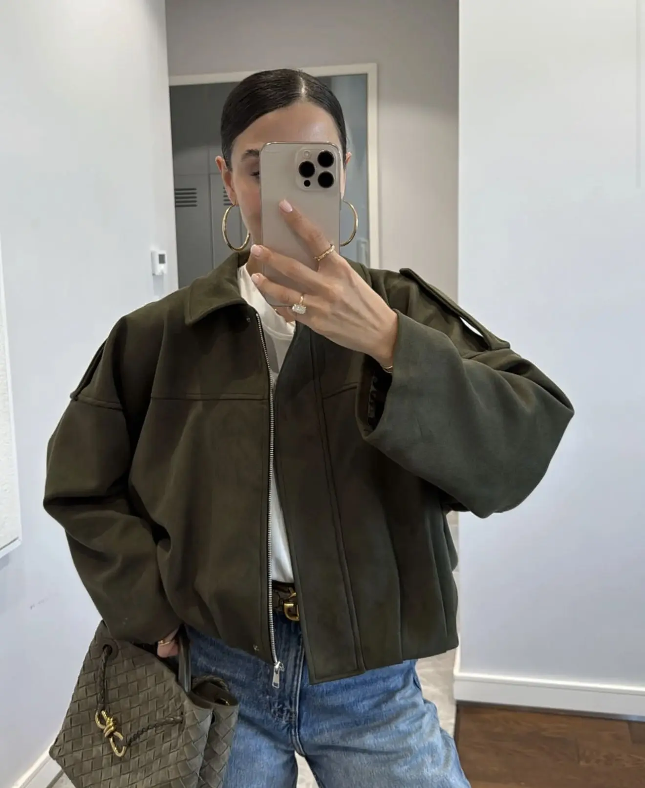 Frauen Braun Grün Wildleder Jacke Lose Beiläufige Bomber Mantel Revers Zipper Langarm Jacken Vintage Dame Motorrad Outwears Image