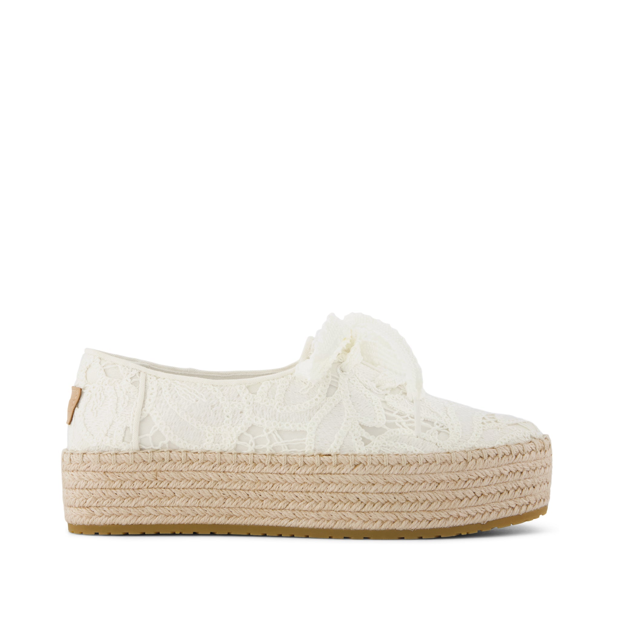Women's Valencia Lace-Up Platform Espadrille Egret Floral Crochet | White | Size 10 | TOMS Official Site - Shoes, Accessories, & Apparel
