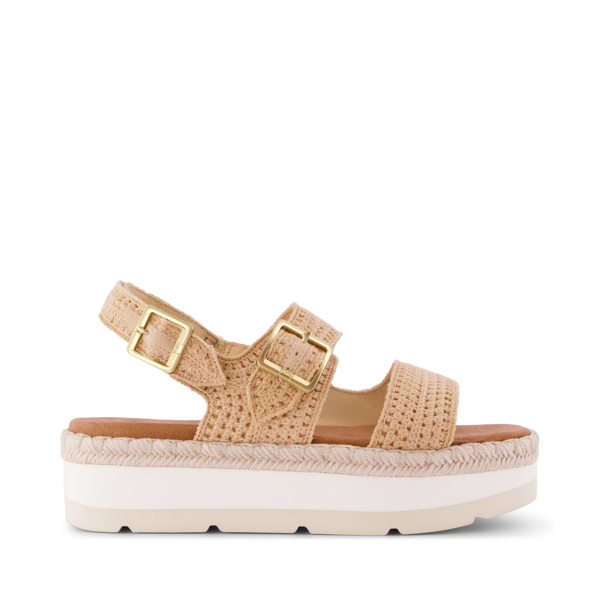 Women's Giana Flatform Sandal Almond Crochet | Natural | Size 6.5 | TOMS Official Site - Shoes, Accessories, & Apparel