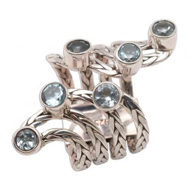 Spreading Goodness,'Blue Topaz and Sterling Silver Cocktail Ring'