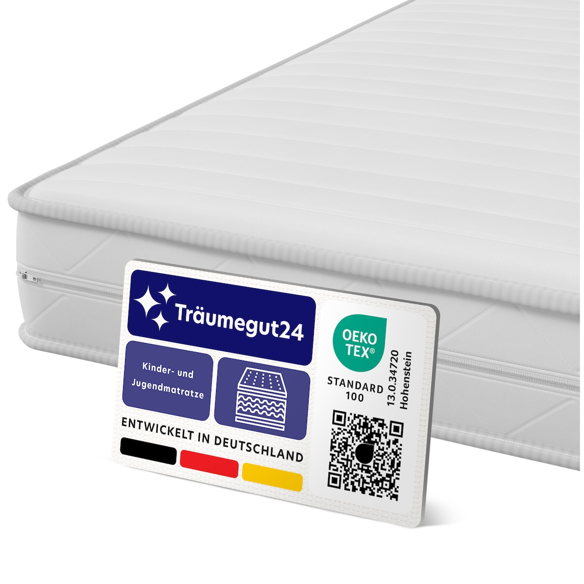 Träumegut24 - AquaFlex 7-Zonen Kaltschaumatratze 140x200cm | H2&H3 | Hypoallergen | Bezug abnehmbar & waschbar | OEKO-TEX | (15cm, 140x200cm) Image