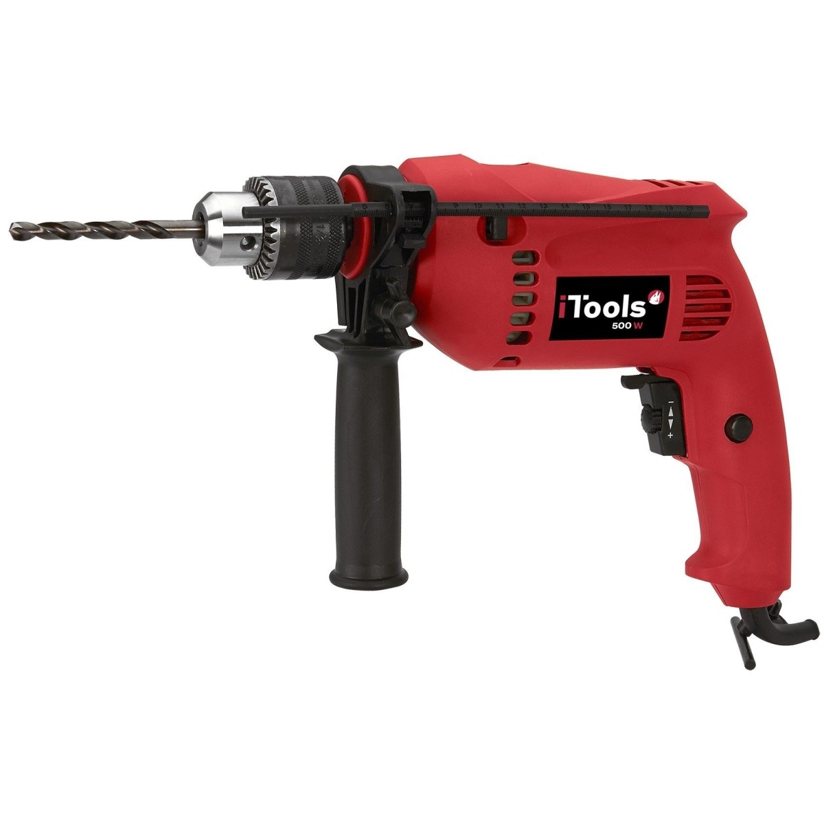 500W Schlagbohrmaschine Holz Metal Beton 13mm Bohrfutter Drehzahlregler Inklusive Bohrzubehör ITOOLS Image