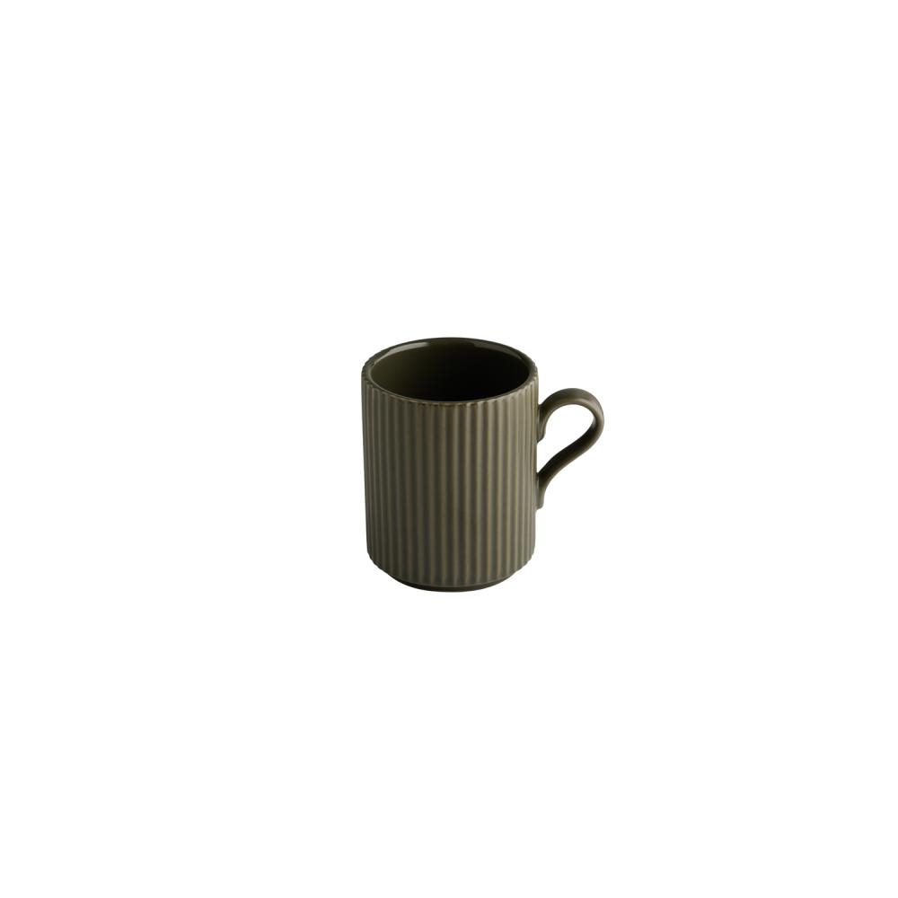 APS Kaffeebecher THE GRID 6er Set - Porzellan, Ø 7,5 cm, 240 ml, Farbe mud (braun), stapelbar Image