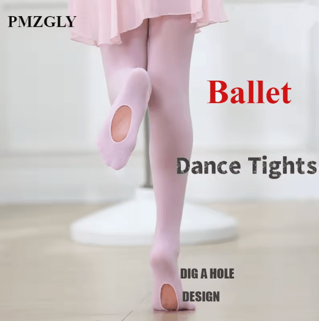 FlexStep Convertible Ballet Tights For Girls And Women Dance Pantyhose With Hole d 3 To 5 Year