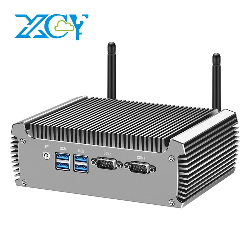 XCY Fanless Industrial Mini PC With Intel I7, Dual LAN & RS232 i3 7100u 2xrs232 485 No Ram No