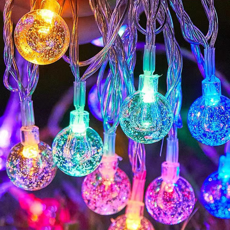 LED Crystal Ball Garland String Lights Battery Operated Fairy Lights For Holiday And Home Decor. crystal Ball Color 3m 20leds