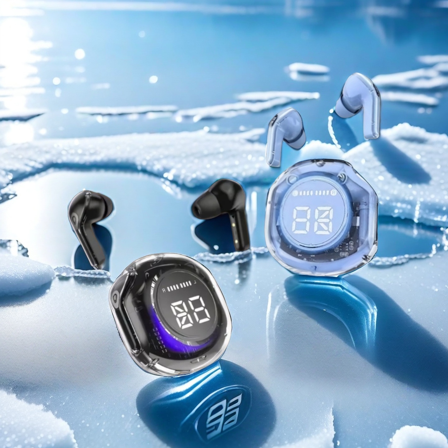 Premium Wireless Earbuds Bluetooth With Noise Reduction & Touch Control black