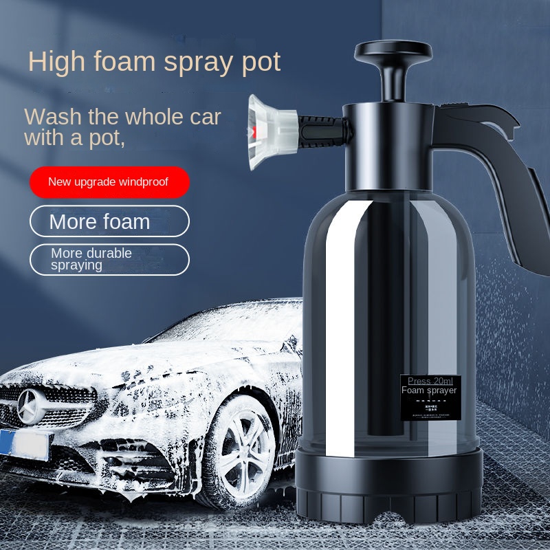 Car Wash Spray Bottle, Hand Pump Foam Sprayer With 3 Types Of Nozzle For Snow Foam Cleaning white