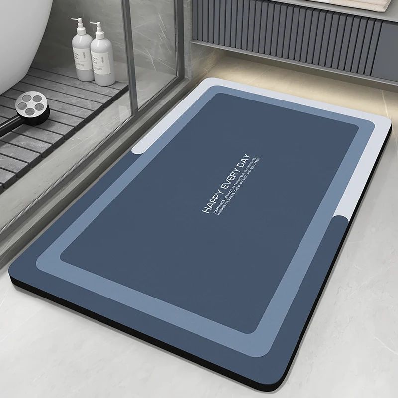 AquaStone Quick Dry Diatomite Bath Mat Absorbent Anti Slip Bathroom Floor Rug 12 15.7 X 23.6 In