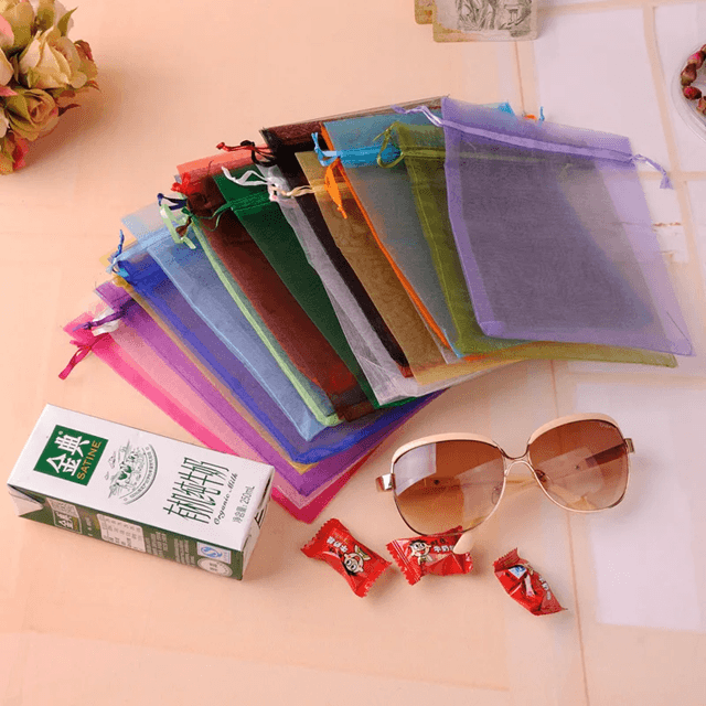 50 Piece Organza Gift Bags Sheer Jewelry And Party Favor Pouches 11