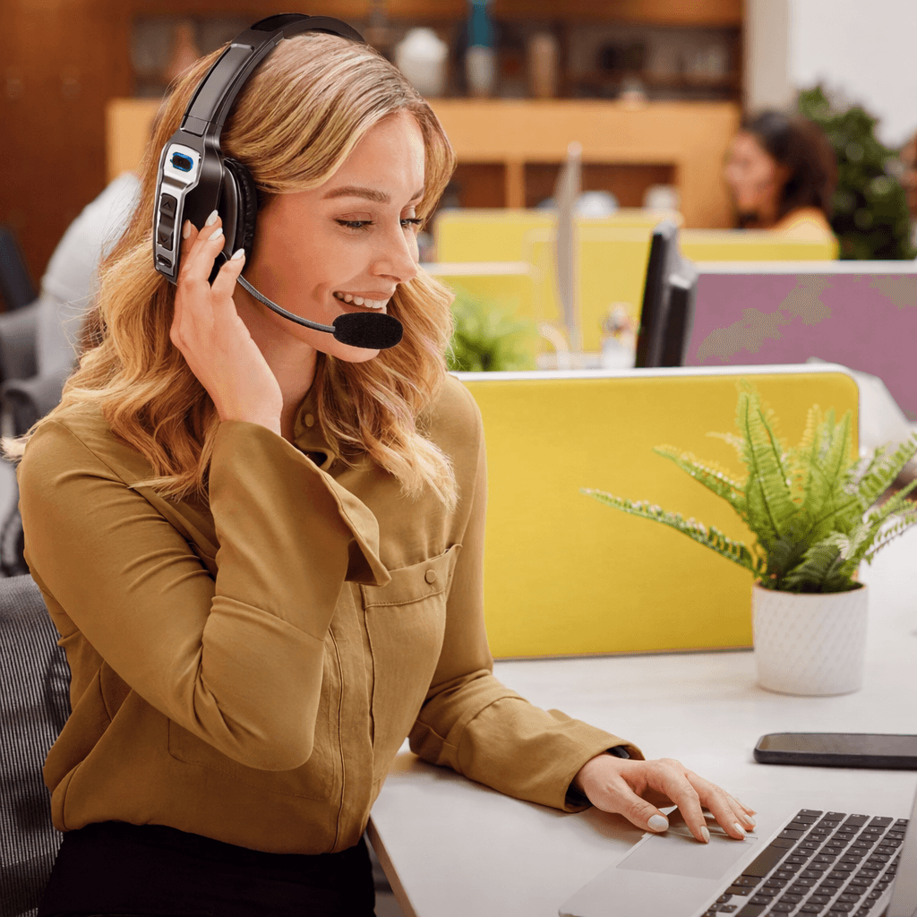 Wireless Trucker Bluetooth Headset, Noise Cancelling Mic For Phones, PC Wireless Trucker Bluetooth Headset, Noise Cancelling Mic For Phones, PC